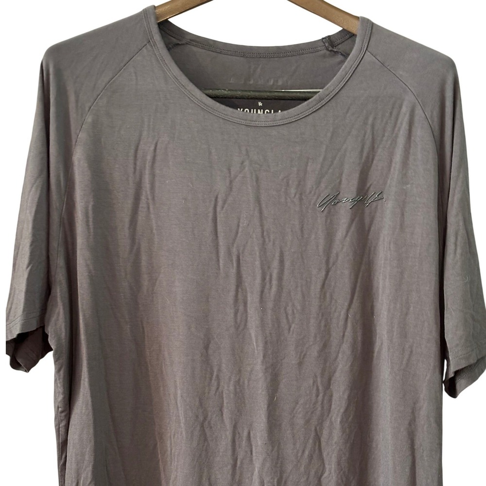 YoungLA 422 Perfect Tee‎ Mens XX-Large Charcoal Gray Raglan Short Sleeve Shirt